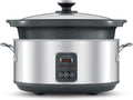 Breville Slow Cooker 6L Stainless Steel Meat Family Slow Cooking, Tender Slow Cooked Stew Curry Soup Lamb Beef Pull-Apart Meat, Kitchen Appliance