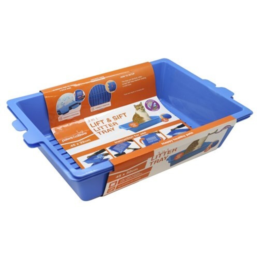 Cat Litter Box Open Toilet Self-Cleaning Cat Kitten Sifting Tray Potty Easy Clean Plastic Kitty Waste Container