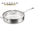 Scanpan 28cm Impact Frypan 3.2L Stainless Steel Saute Stew Frying Pan Oven Safe with Glass Lid