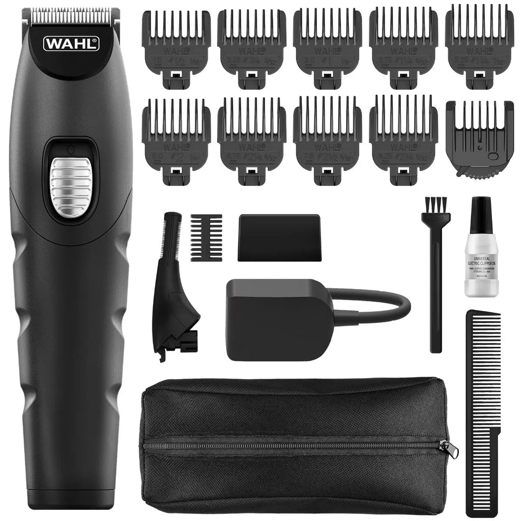Wahl Cordless Beard Trimmer Hair Clipper Multi-Groomer Ear Nose Eyebrow 19PC Grooming