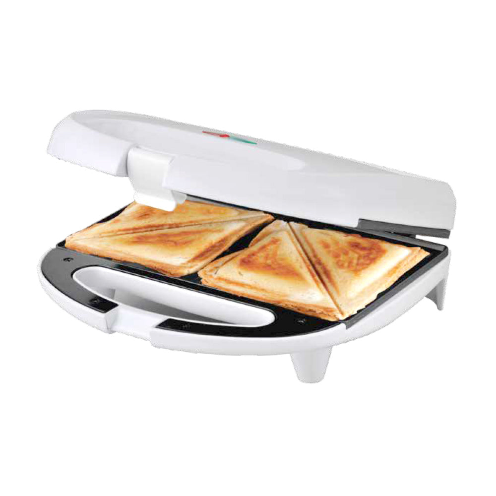 Two Slice Bread/Jaffle Electric Sandwich Press Maker | Tiffany Non Stick 750W White | Stand Up Feature | Stainless Steel Sandwich Maker Grill Toasted Toaster