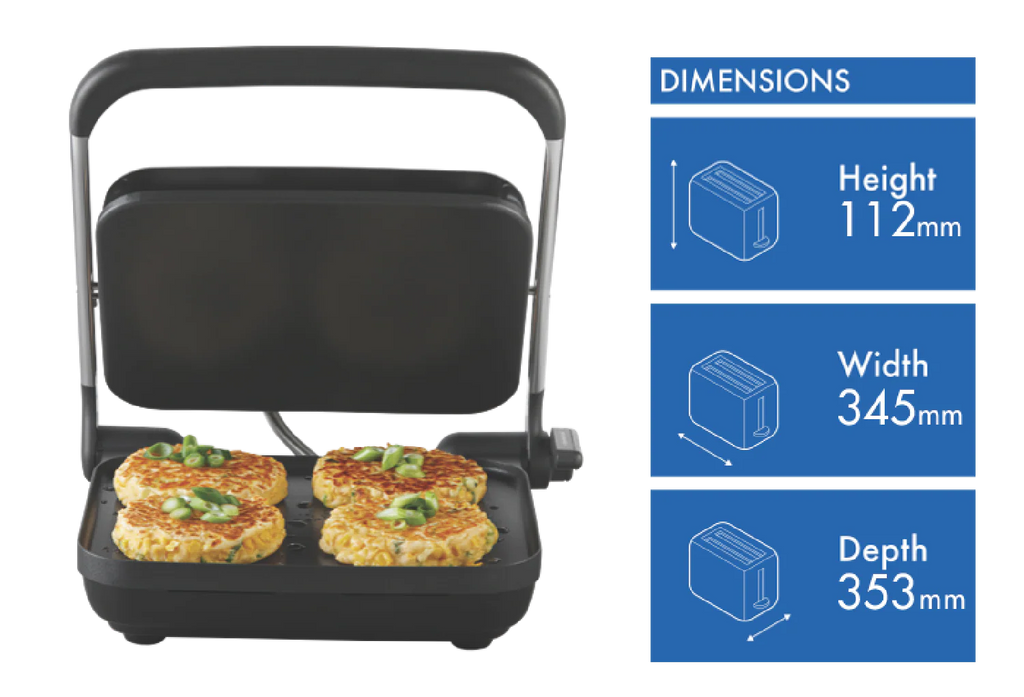 Sunbeam 4 Slice Toasted Sandwich Maker | Toastie Press Non-stick Kitchen Jaffle Machine