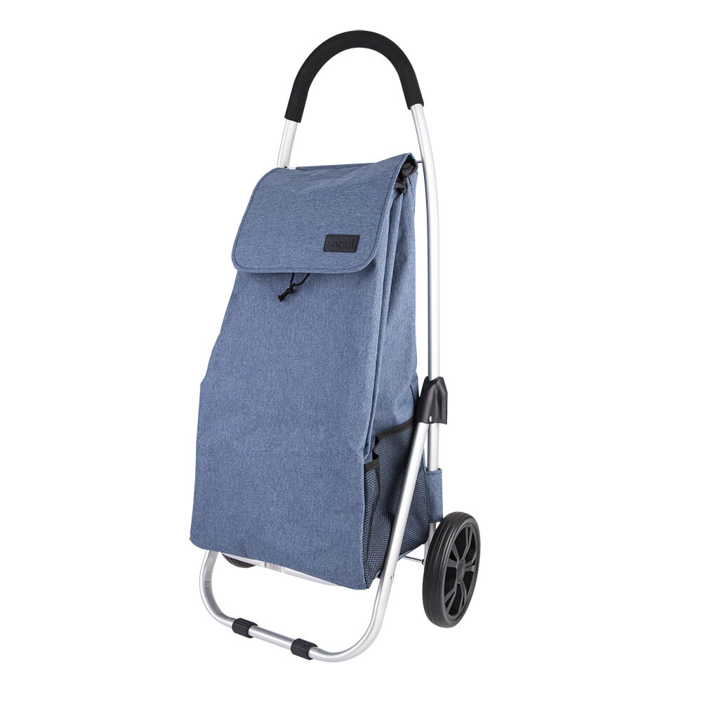 Lightweight Aluminium Durable Shopping Trolley | Sachi Urban 48L | Steel Blue