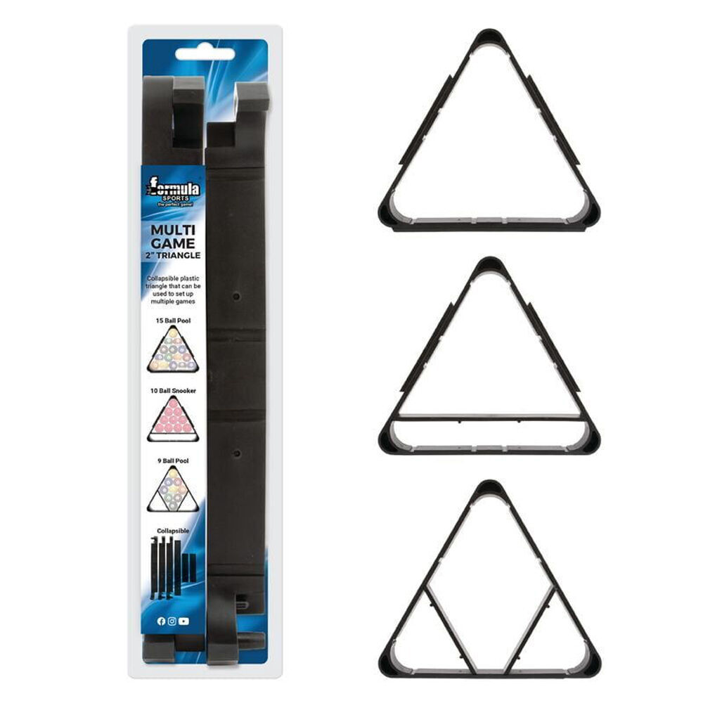 2PK Formula Sports PVC Multi-Game Pool Snooker Billiard 9-Ball Triangle 2in