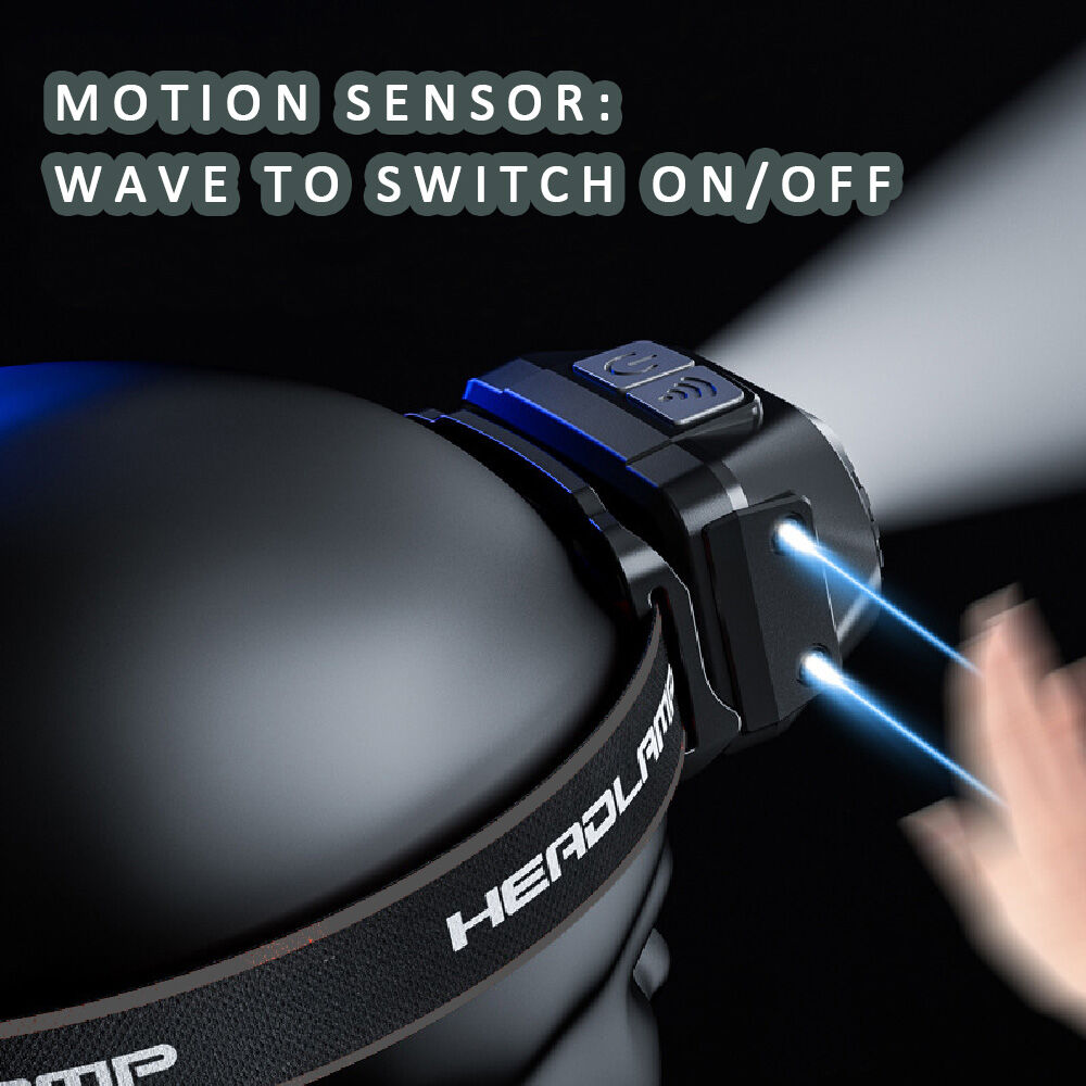 Motion Sensor LED Headlamp | Sansai Rechargeable Hands-Free Head Torch | Adjustable Strap