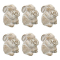 6PK Urban Ceramic Fable Bunny | Ornament Outdoor Garden Decor | 10cm Bisque