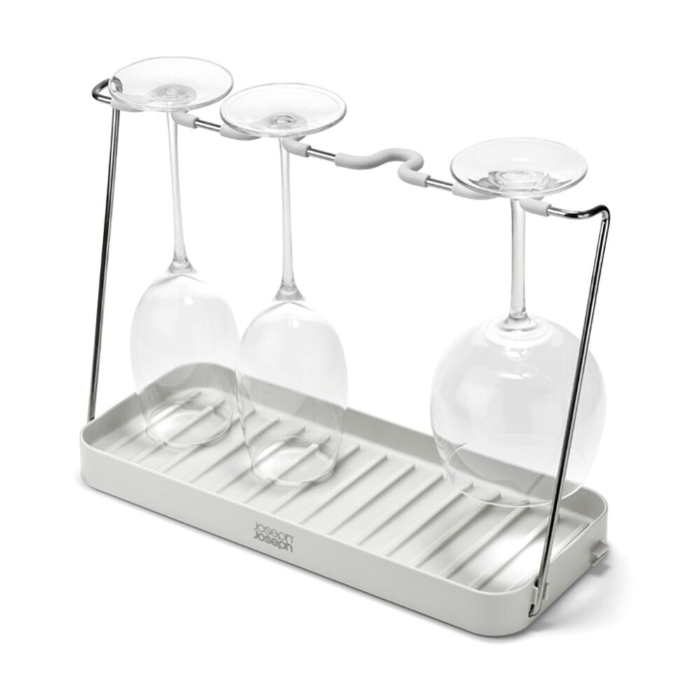 Joseph DrySmart Wine Glass Drying Rack Kitchen Organiser Stone
