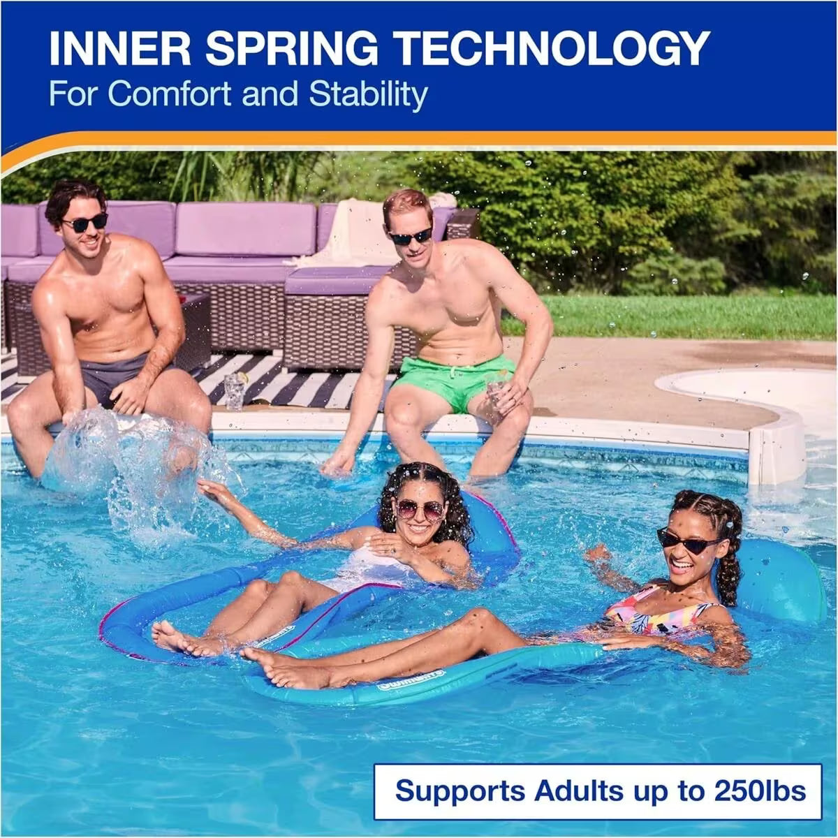 Inflatable Portable Swimming Chair | Floating Water Hammock Float Pool Bed Toy