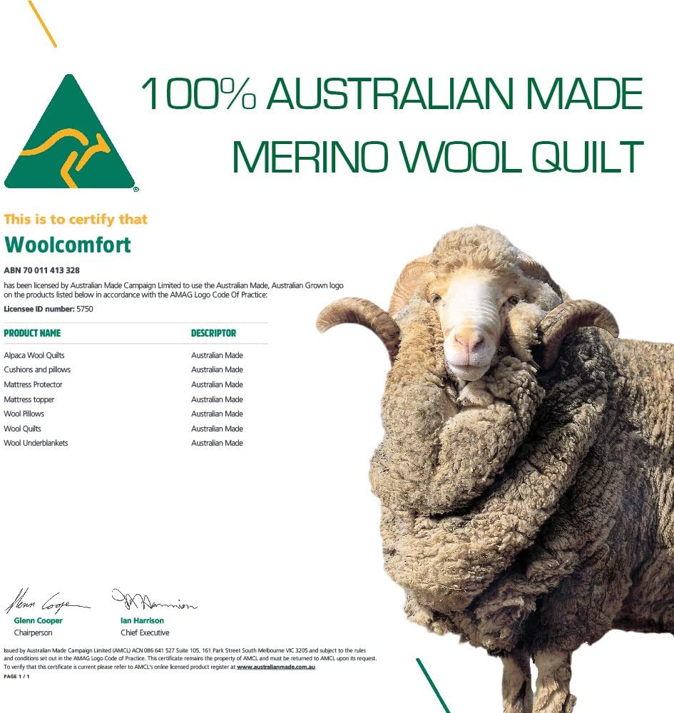 Australian Made Merino Wool QUEEN Quilt | Doona | Duvet | Bedding | Blanket | 700GSM