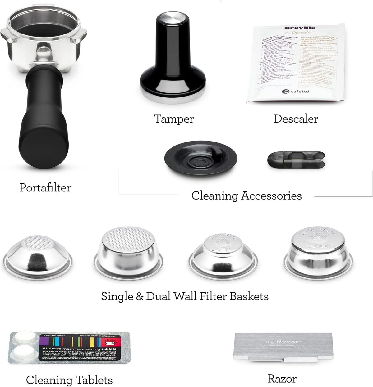 Breville Espresso Coffee Machine | Ground Coffee Barista Style Cappuccino Coffee Maker| Inbuilt Milk Frother