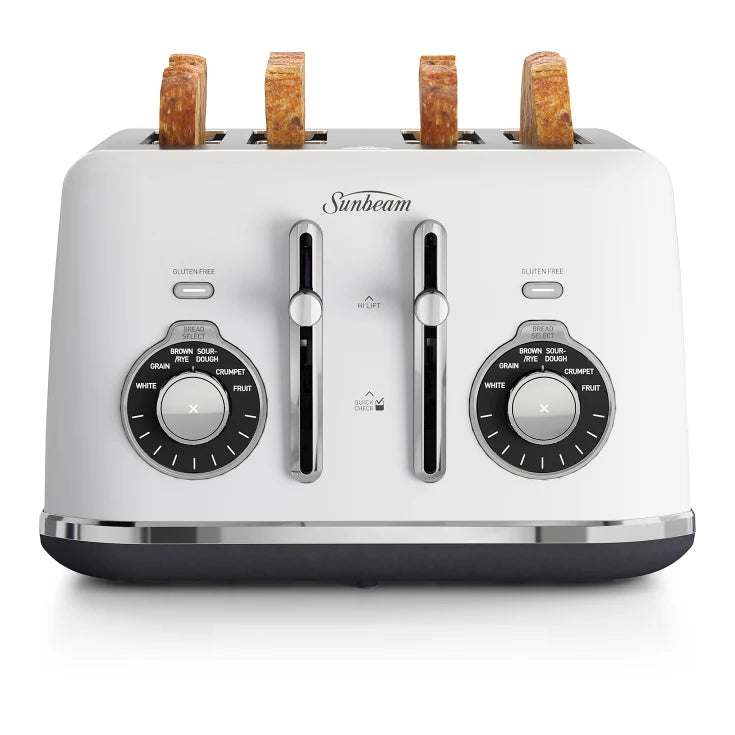 Sunbeam 4 Slice Toaster | Retro Bread Toast Maker Kitchen Toasting Machine | 1950W Electric Toasting Portable Kitchen Benchtop Appliance