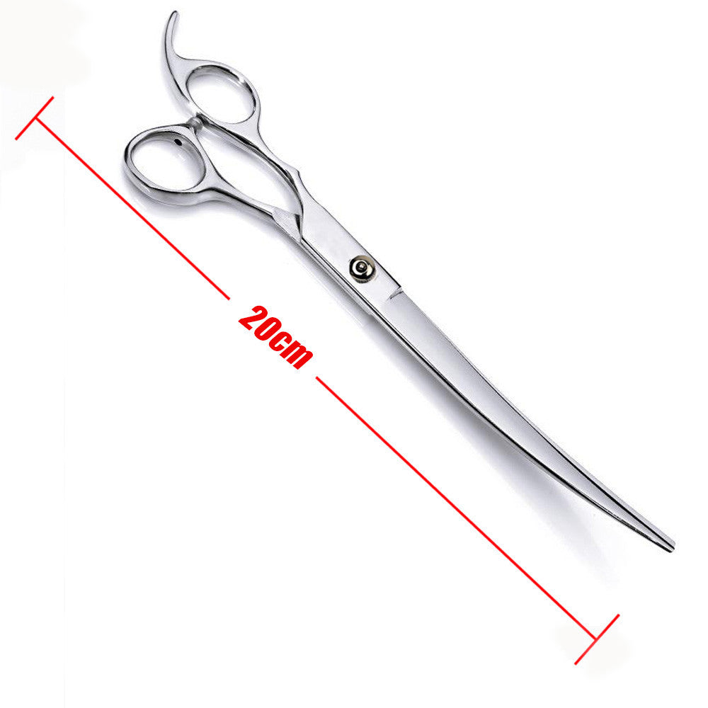 Stainless Steel Pet Shearing Hair Cutting Scissors Handheld Curved Scissor, Cutting Thinning Shears Grooming Comb