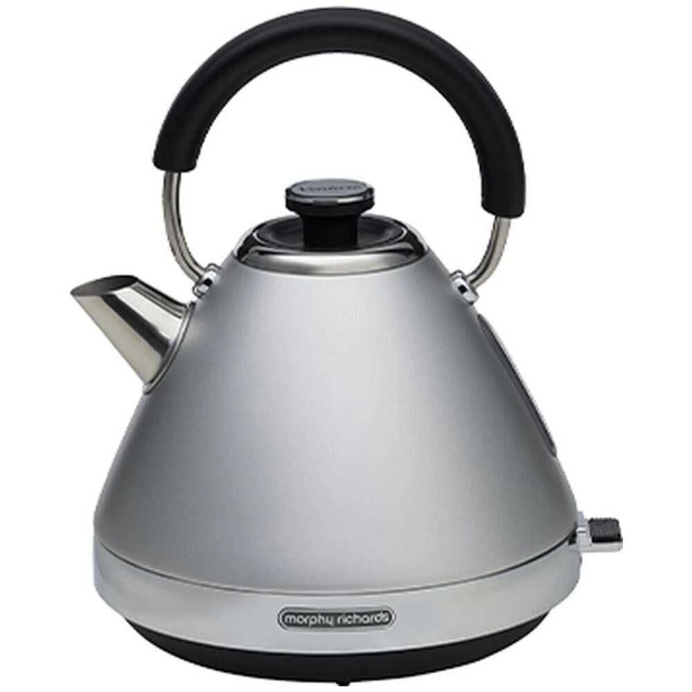 Morphy Richards Venture Pyramid | Electric Kettle 2.2KW 1.5L | Steel-Grey | 360 degree Cordless Base
