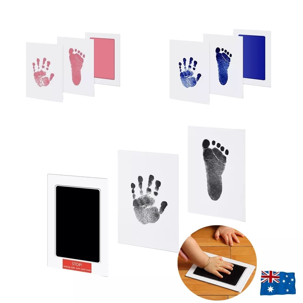 Newborn Baby Pet Wipe Safe Inkless Hand Foot Print Keepsake Kit Christmas Gift - Random Colour
