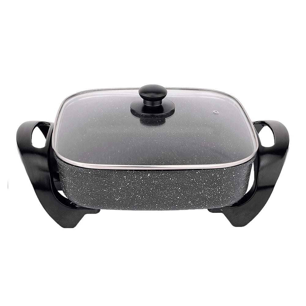 Electric Non-Stick Frypan 7.2L | Large Cooker Skillet Cooking Pan w/ Glass Lid | Portable Cookware