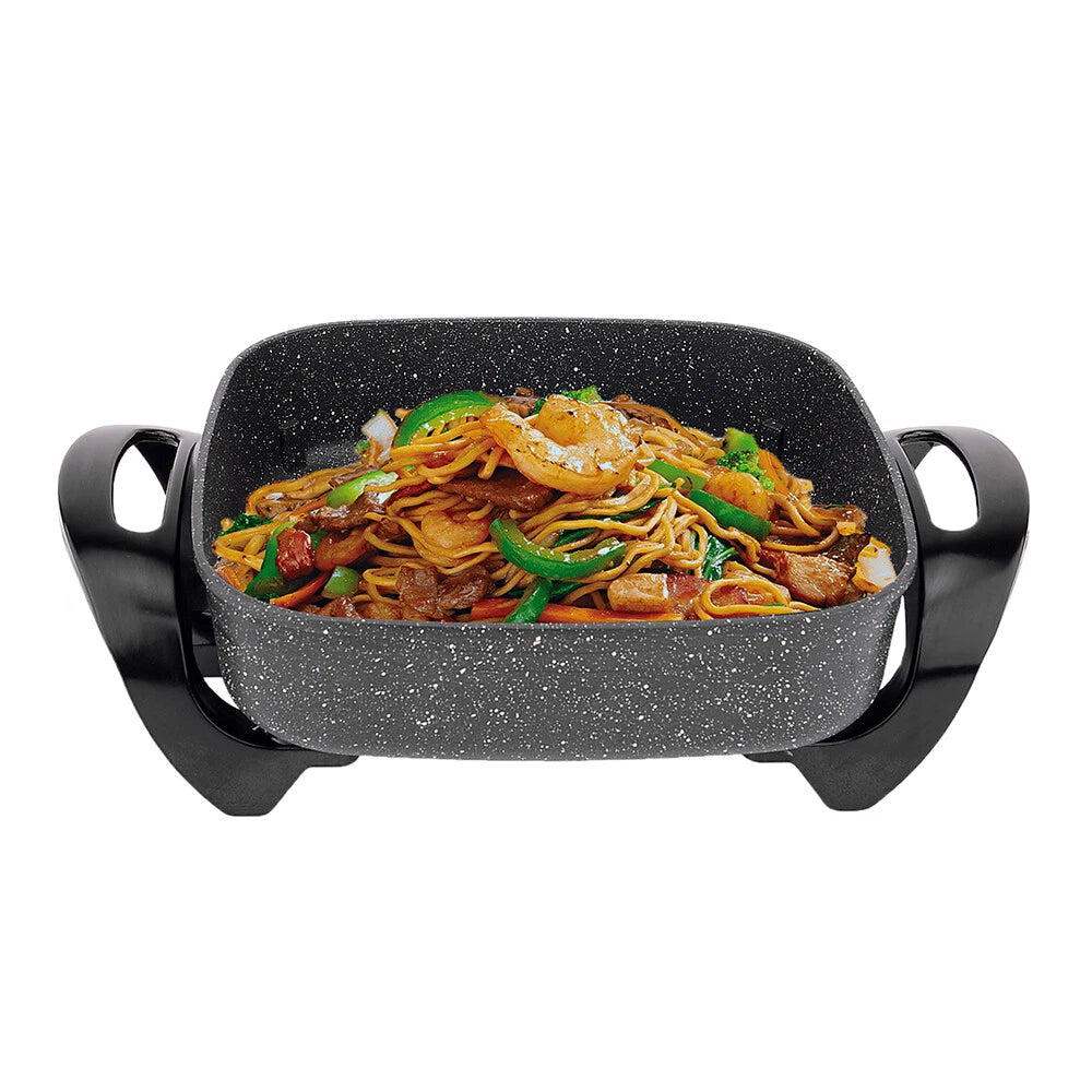 Electric Non-Stick Frypan 7.2L | Large Cooker Skillet Cooking Pan w/ Glass Lid | Portable Cookware