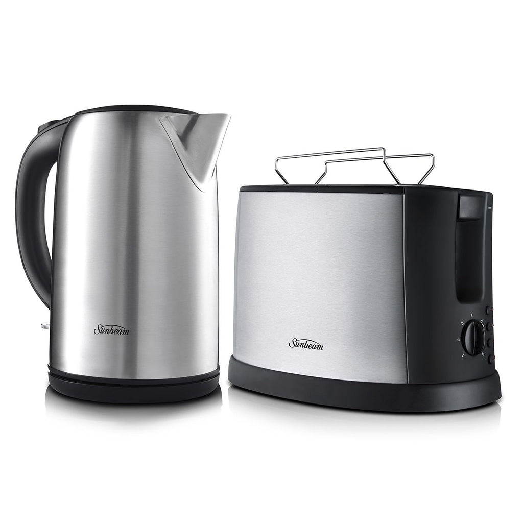 Sunbeam 2 Slice Toaster and Kettle Set| 2 Slice Bread Toasting Browning Machine | 1.7L Kettle Hot Water Jug