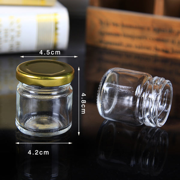 56x Mini Glass Jars 50ml Candy Party Favors Chocolate Buttons Preservation Jars | Wedding Home