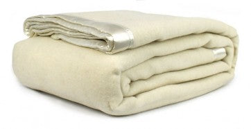 Australian Wool Blanket 400gsm Winter Bedding Doona Soft Bed Topper- Single/Double Sided, Double Stitched