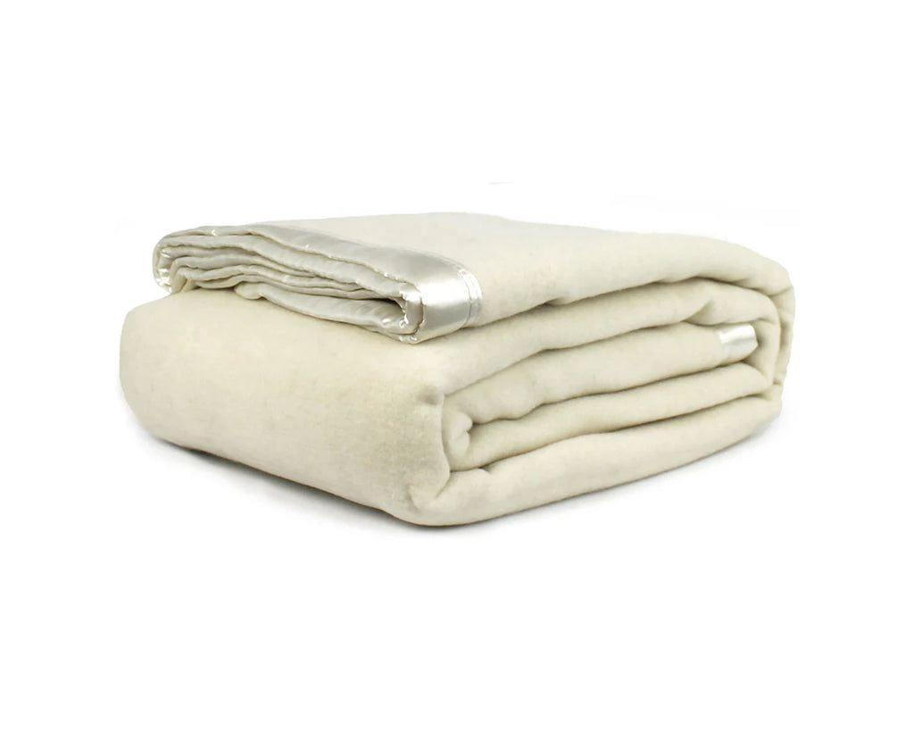 Australian Wool Blanket 400gsm Winter Bedding Doona Soft Bed Topper- Single/Double Sided, Double Stitched