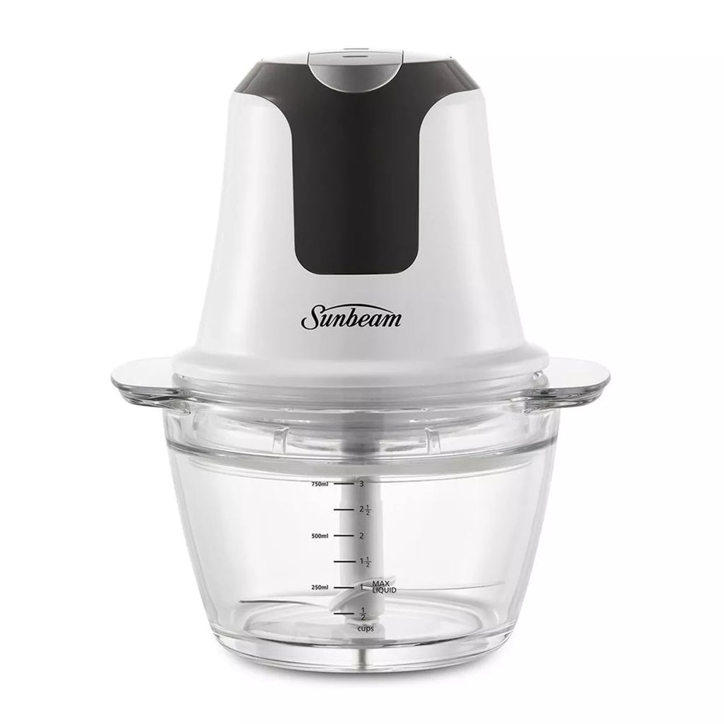 Sunbeam Garlic Food Chopper | Mini Glass Onion Grinder Vegetable Blender | Herb Spice Nuts Cut Crusher