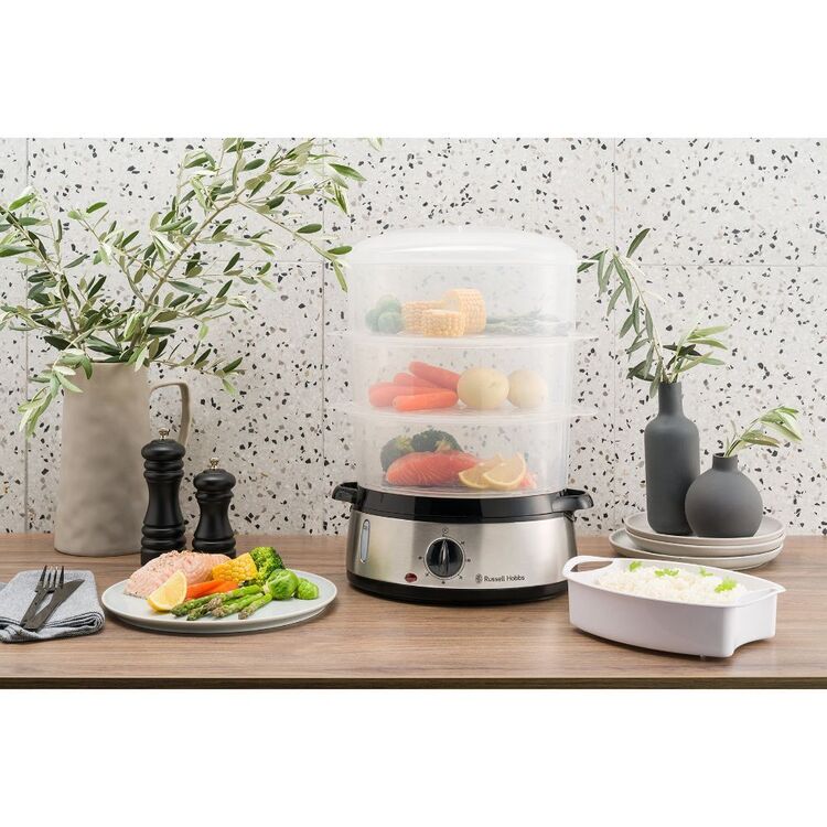 Russell Hobbs 9L Food Steamer Electric Healthy Food Steamer 3-Tier Fish Vegetable Rice Cooker