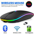 Wireless Mouse 2.4G Rechargeable Slim Desktop Laptop Bluetooth PC Mouse Mice + USB Receiver, Optical Mouse