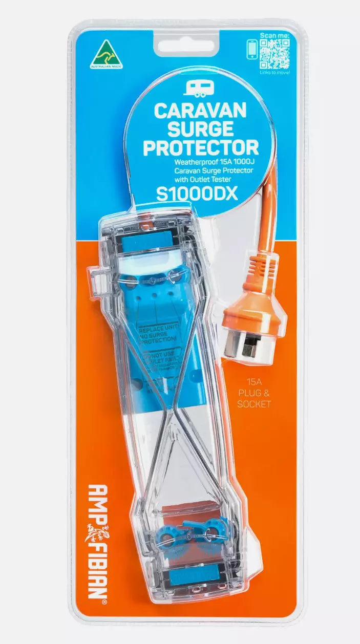 Ampfibian 15A Caravan Surge Protector | Camper Campervan RV Weatherproof Surge Guard