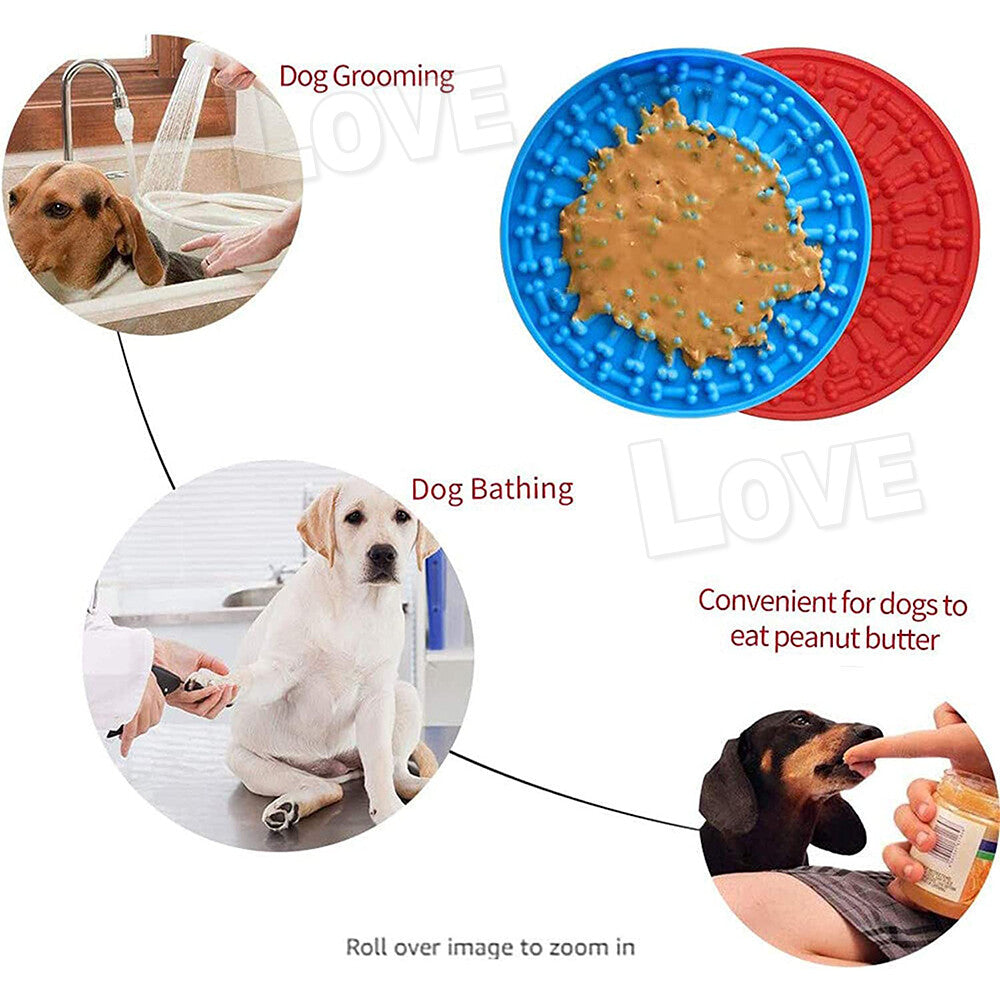 Pet Dog Puppy Licking Mat Peanut Butter Soft Dog Feeder Lick Pad Mat for Bathing Grooming