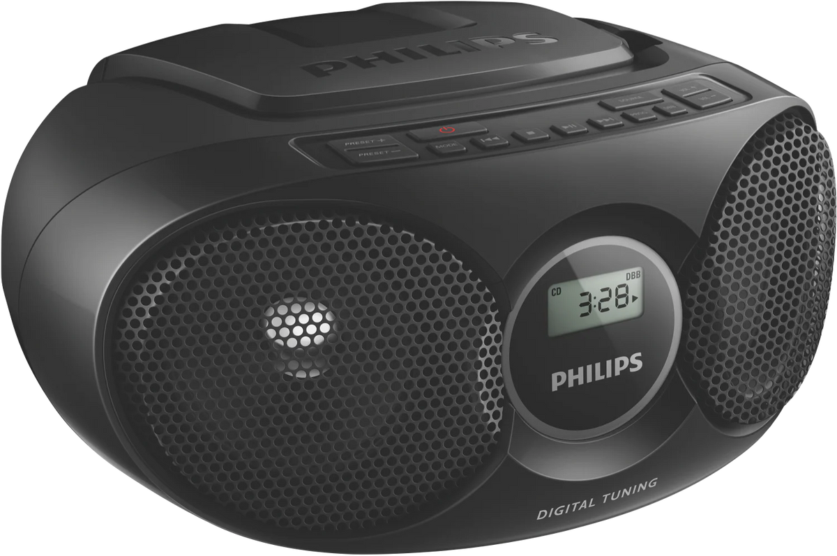 Philips CD Player, FM Radio, Music Sound Machine | Portable 5W Speaker  CD, CD-R, CD-RW Playback