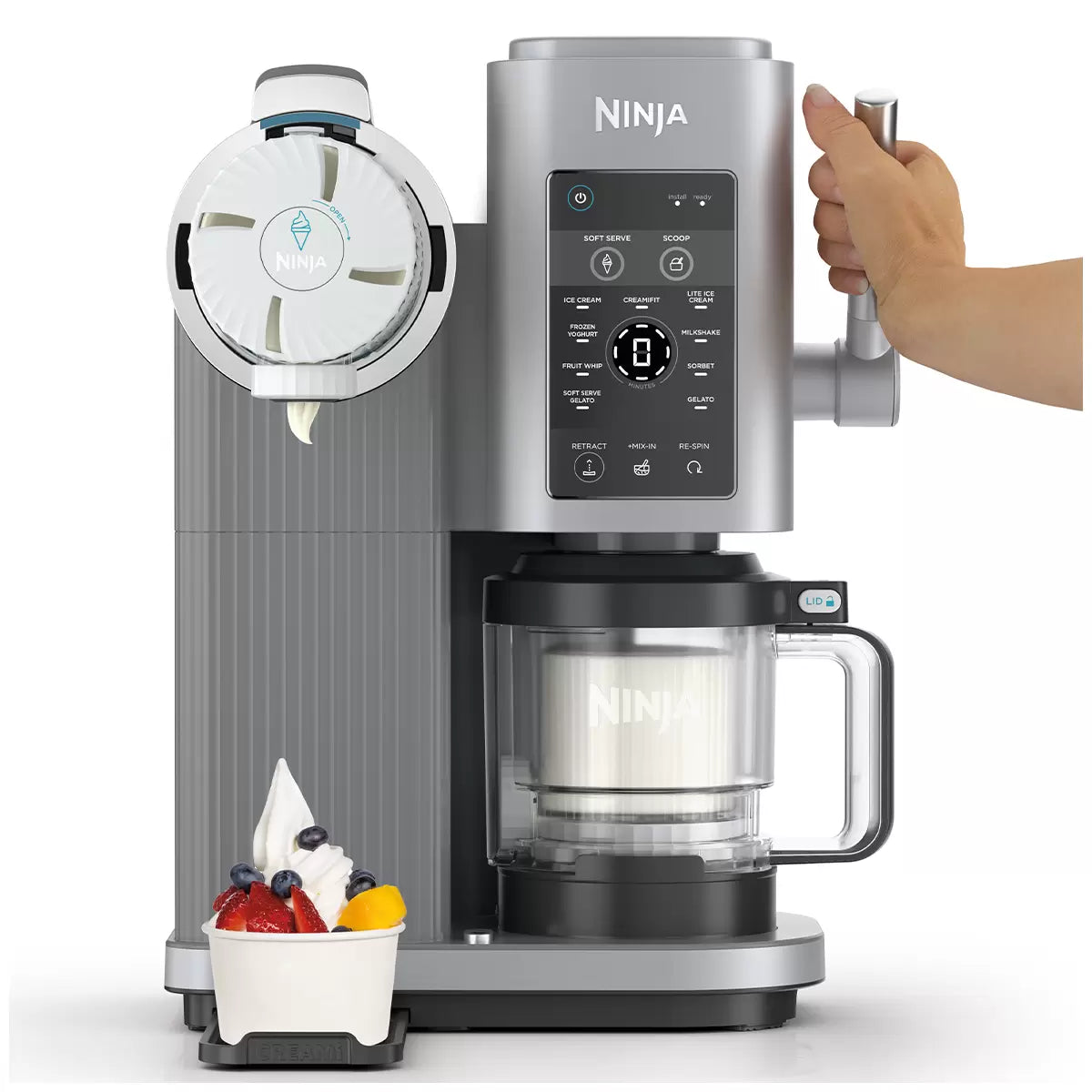 Ninja Ice Cream Machine | Electric Ice Cream Gelato Fruit Soft Serve Maker  | Low Calorie Protein Dessert Machine