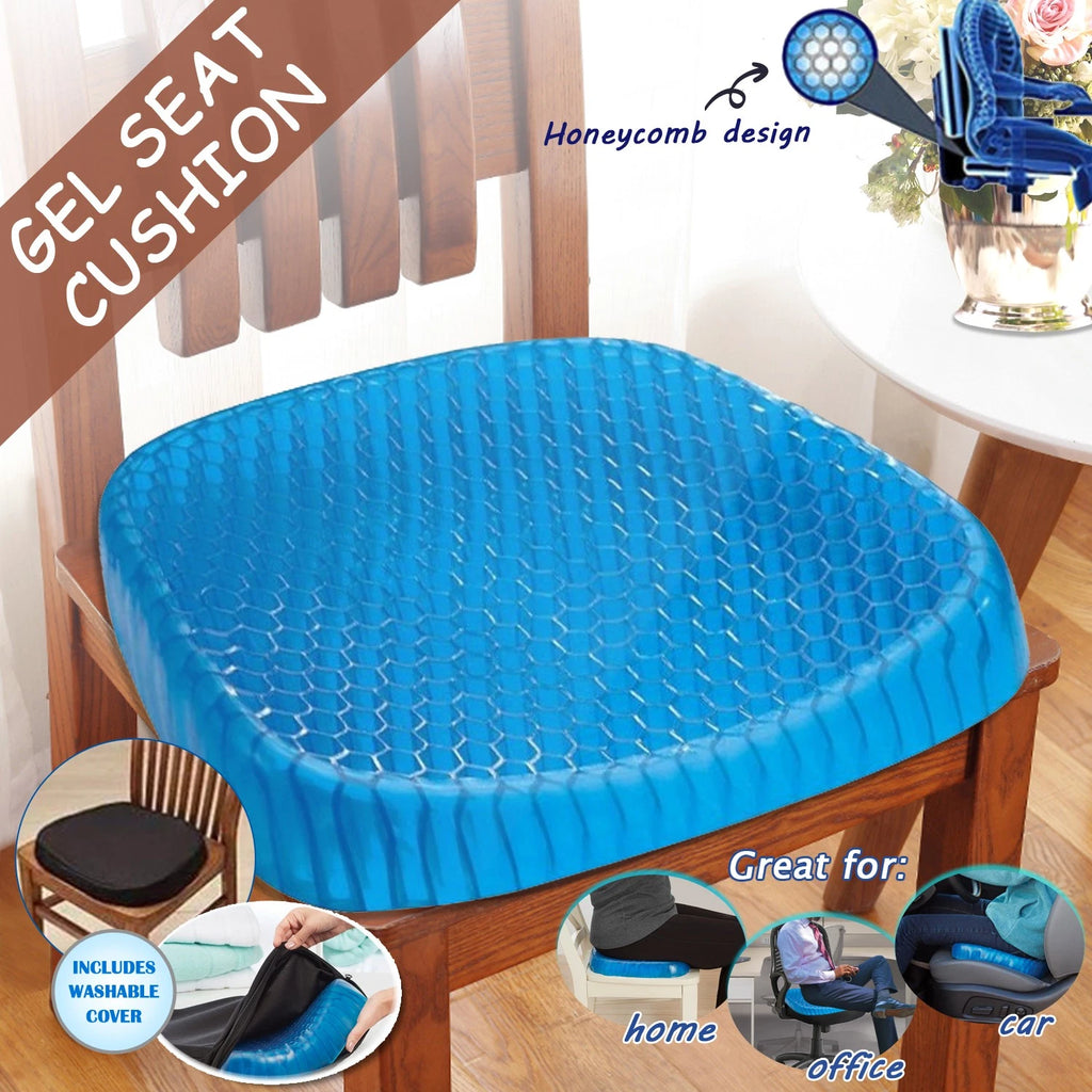 Car Home Office Seat Cushion Flexible Gel Honeycomb Support Back Spine Protector Back Relief Pad