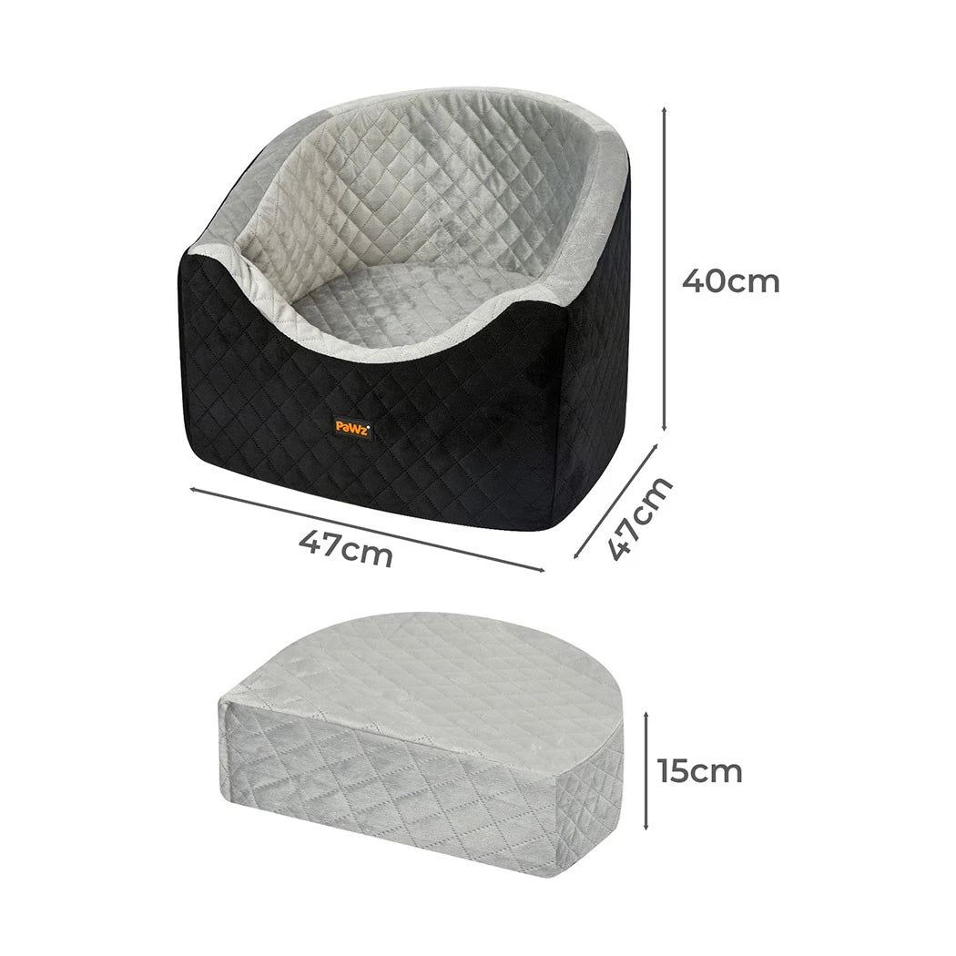 Pet Dog Puppy Car Booster Seat Carrier Safe Travel Portable Bed 15kg Back Front Seat Seat Belt - Machine Washable Cover