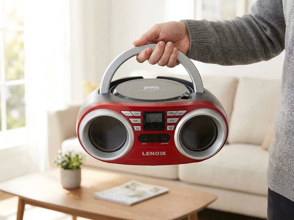 Portable Stereo Music Player CD Player 4W Speaker FM Radio AUX In Picnic