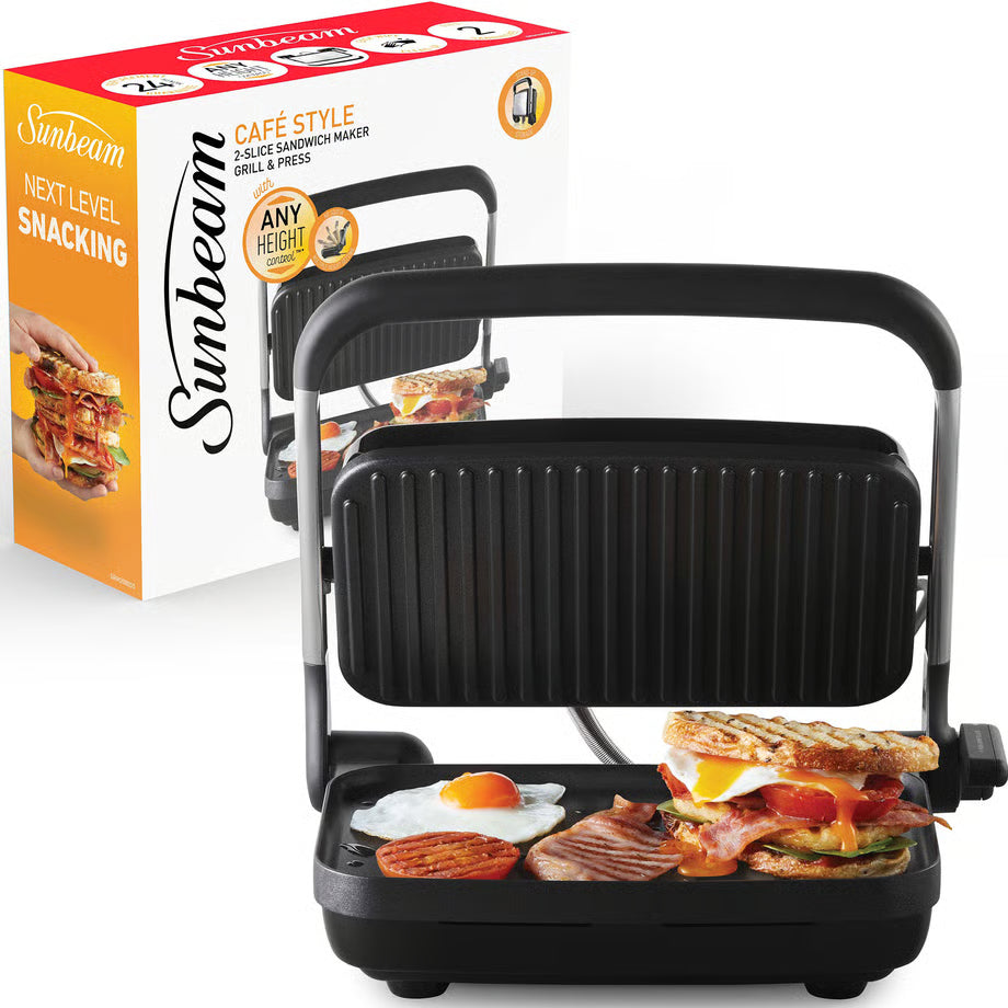 Sunbeam Sandwich Maker Bread Steak Press Grill Non-Stick Cooking Plates Hotplate Breakfast Machine