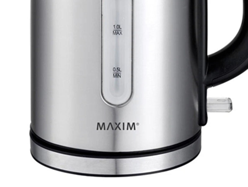 Maxim Cordless 1L Electric Kettle Hot Water Jug Stainless Steel Boil Dry Protection