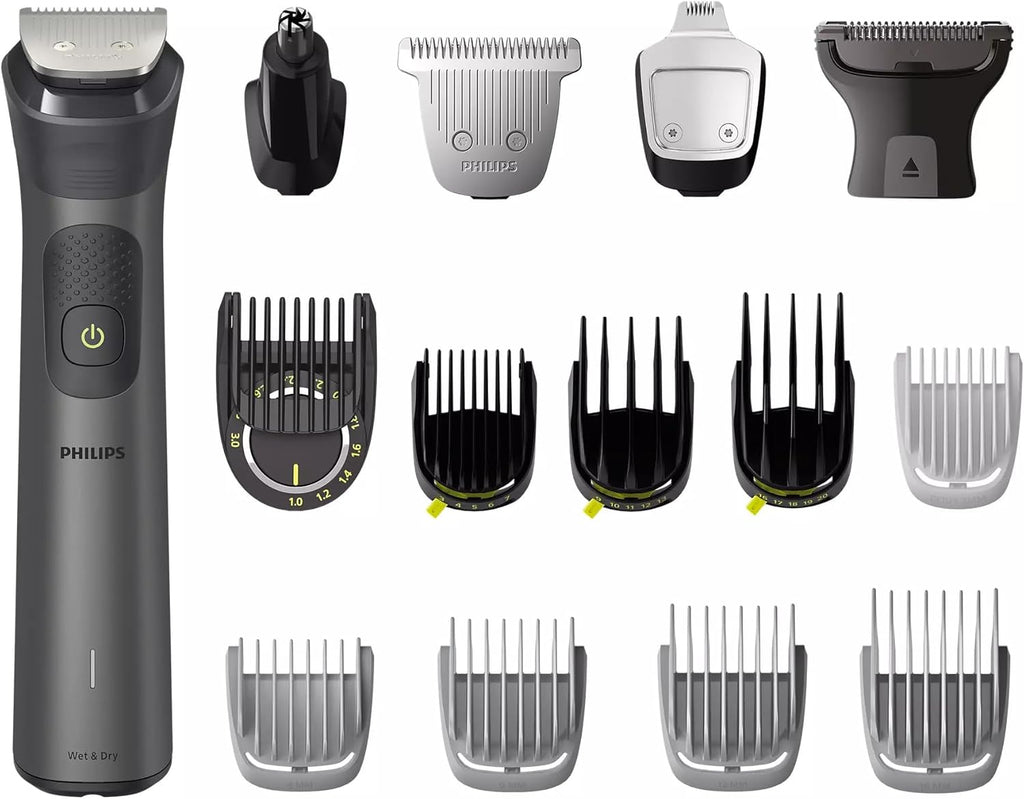 Philips Body Beard Trimmer Facial Hair Clipper Multigroom Shaving Trimming - Cordless Rechargable 15-in-1 Face, Wet Dry Clipper