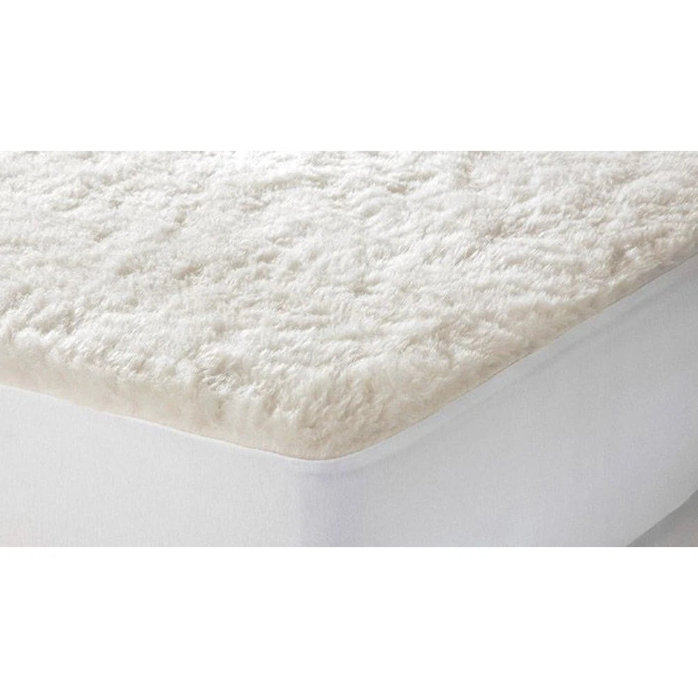 Queen Wool Underlay 300GSM Jason Reversible Fitted Washable Extra Deep Pile - Mattress Topper Protector