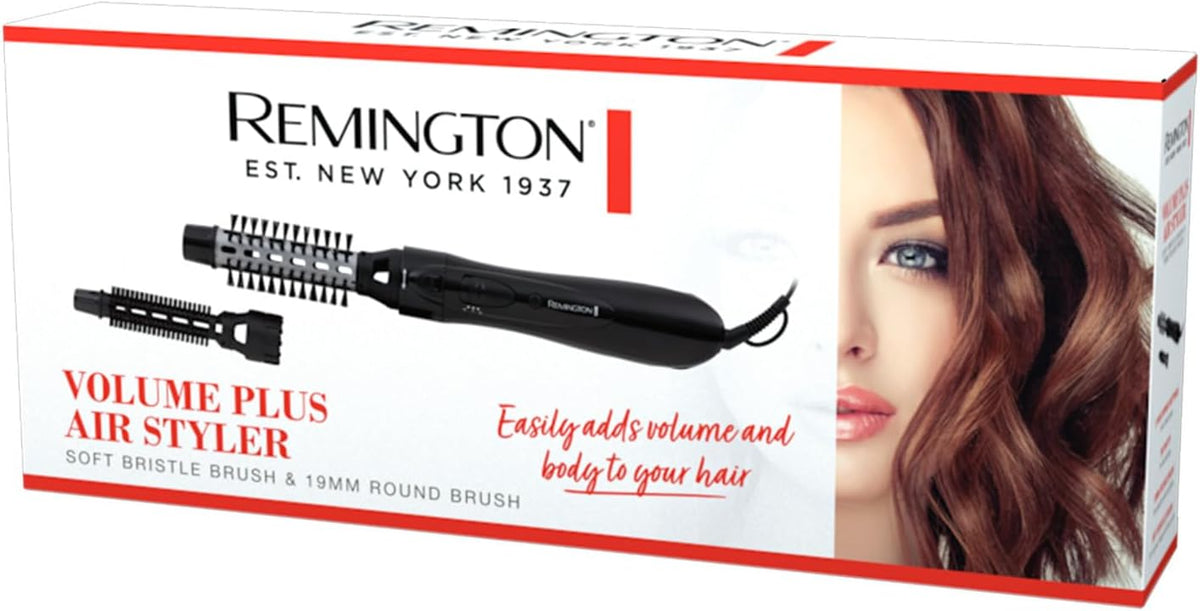 Remington Heated Hair Brush Styling Tool | Womens Air Styler | 500W Volumiser Curler | 19mm Round Brush