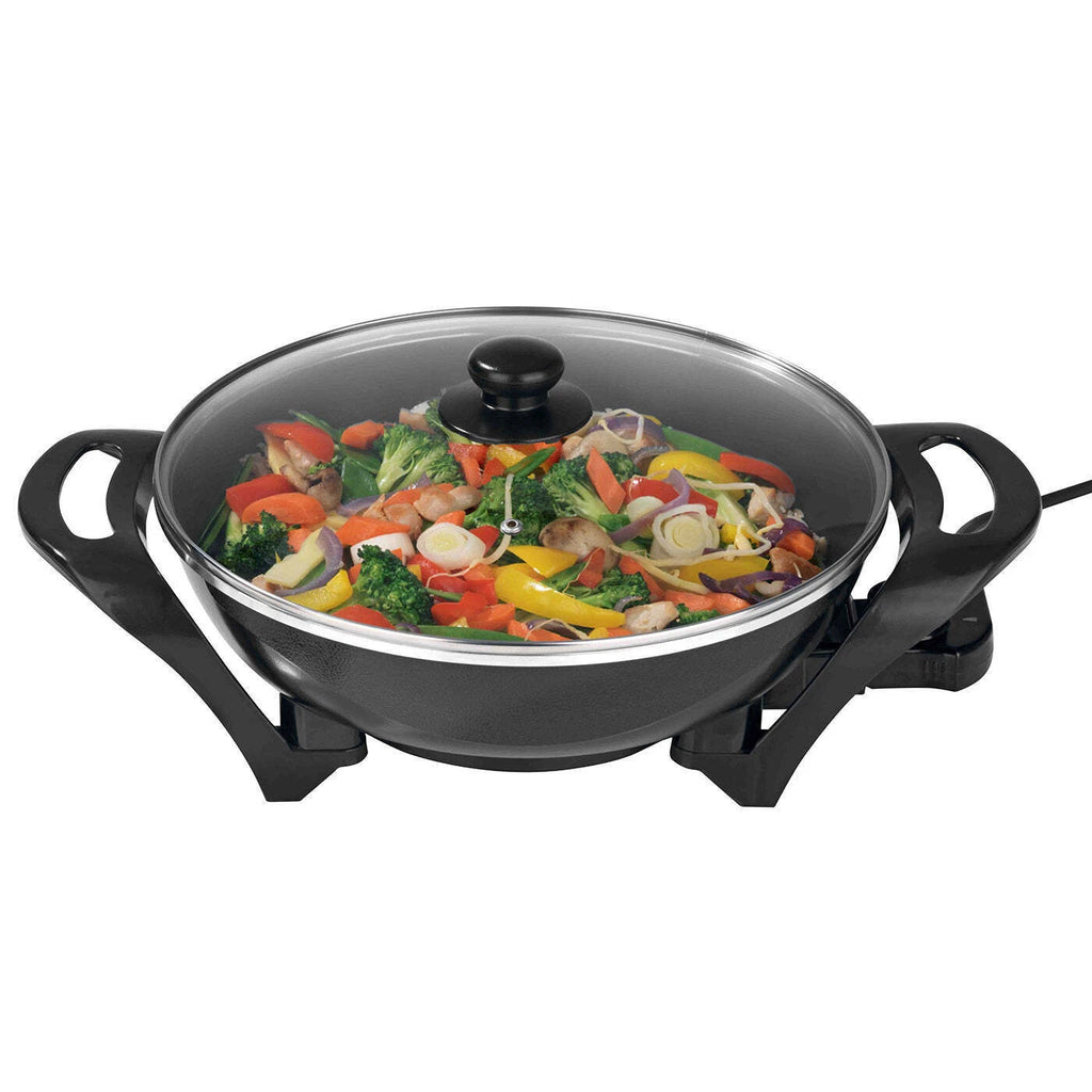 Electric Pan 4.5L Non-Stick Wok Cooking Skillet | Benchtop Frying Frypan Kitchen Supplies