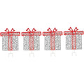 Mirabella Gift Box Stake Lights | Warm White | Set of Four | Christmas Decor