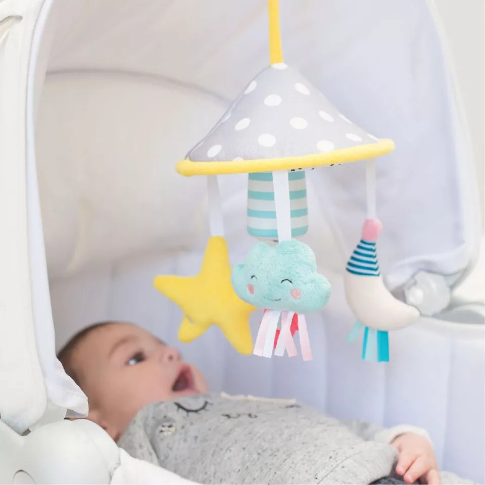 Taf Toys Mini Moon Pram Mobile/Soothing Chime Bells Toy w/ Teether Baby