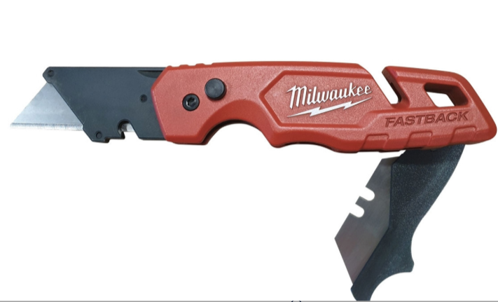 Milwaukee FASTBACK™ | Folding Knife | 5 Blade Storage | Single Hand Action | Slide Lock Feature |