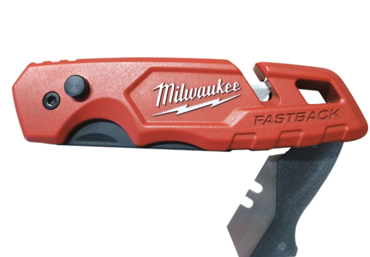 Milwaukee FASTBACK™ | Folding Knife | 5 Blade Storage | Single Hand Action | Slide Lock Feature |