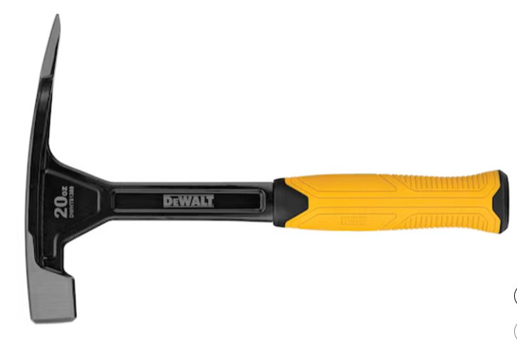 DeWalt Hammer Brick Steel 565g/20oz | Chisel Blade | Brick and Masonry Hammer | Single Piece Steel
