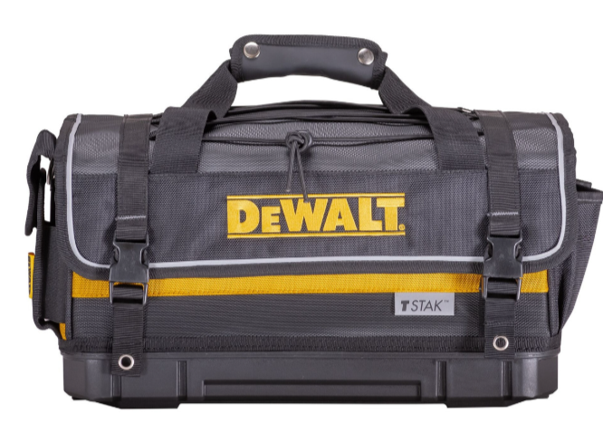 DeWalt TSTAK Rigid Covered Tool Bag | Waterproof| Rivet Reinforced | Padded Shoulder Strap