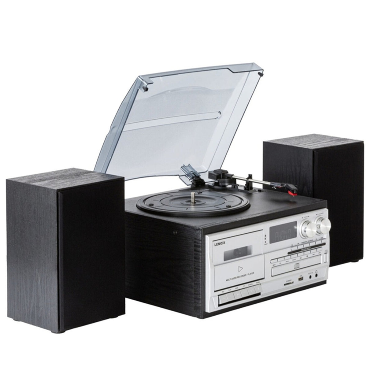 Bluetooth Home Stereo System Wireless Entertainment System CD Player Turntable Vinyl Record Player