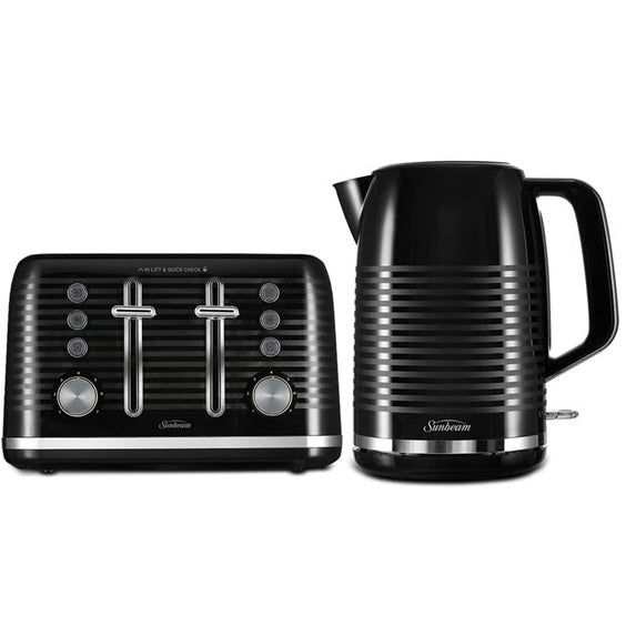 Sunbeam Breakfast Makers Set - 4 Slice Bread Toaster Toasting Machine, 1.7L Electric Kettle 2400W - Home Appliance Gift Housewarming, Wedding
