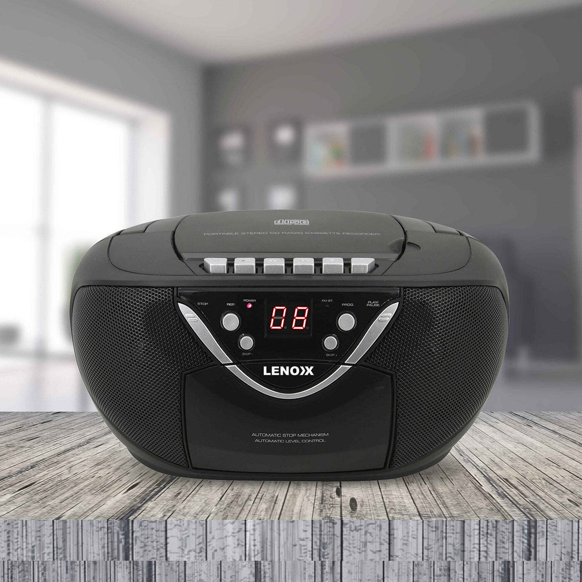 Lenoxx Portable CD/Cassette Player with AM/FM Radio Speaker, Portable Music Machine Party Picnic Sound Box