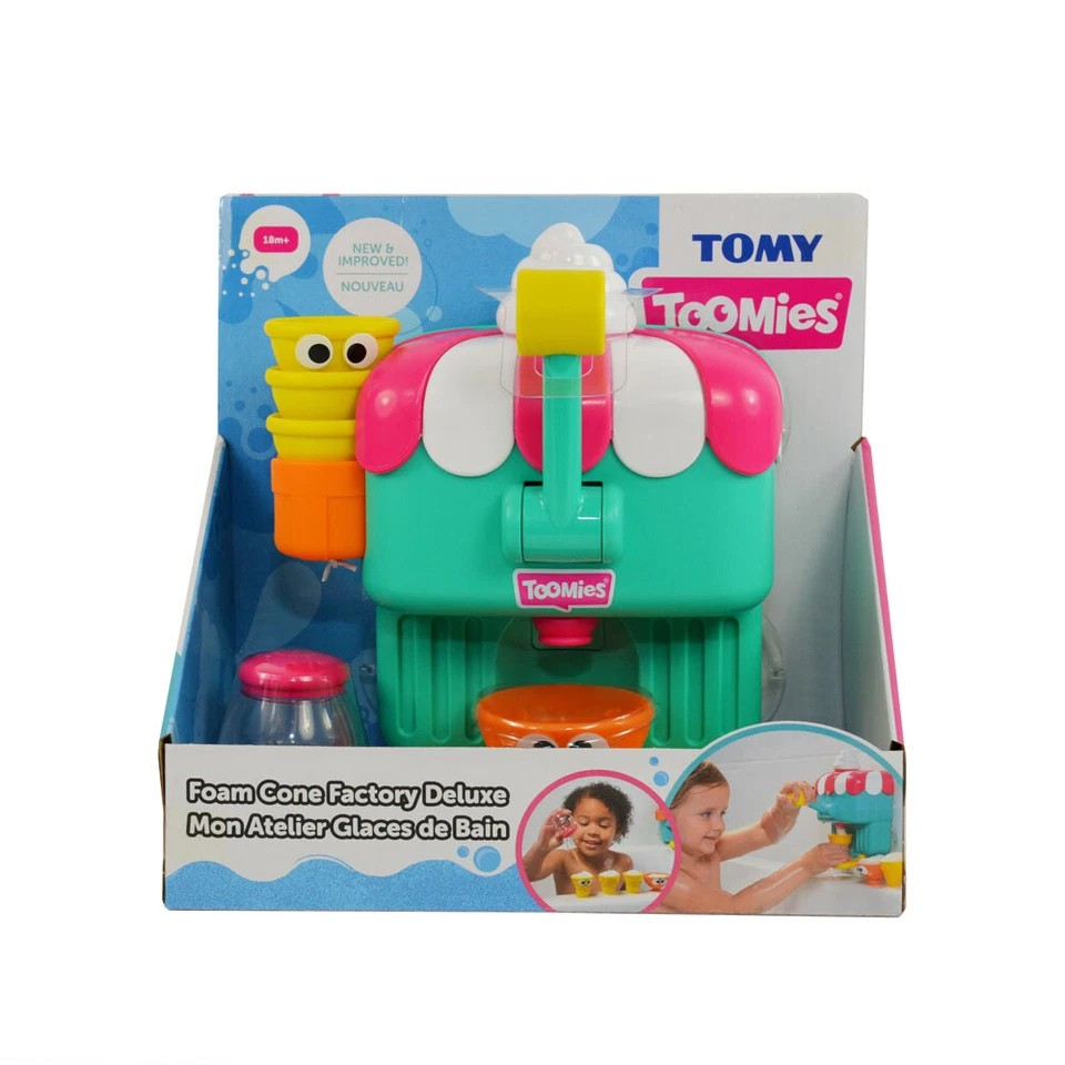 Toomies Foam Ice-Cream Cone Factory | Deluxe Baby/Toddler Bath Toy Set | Bubble Bath
